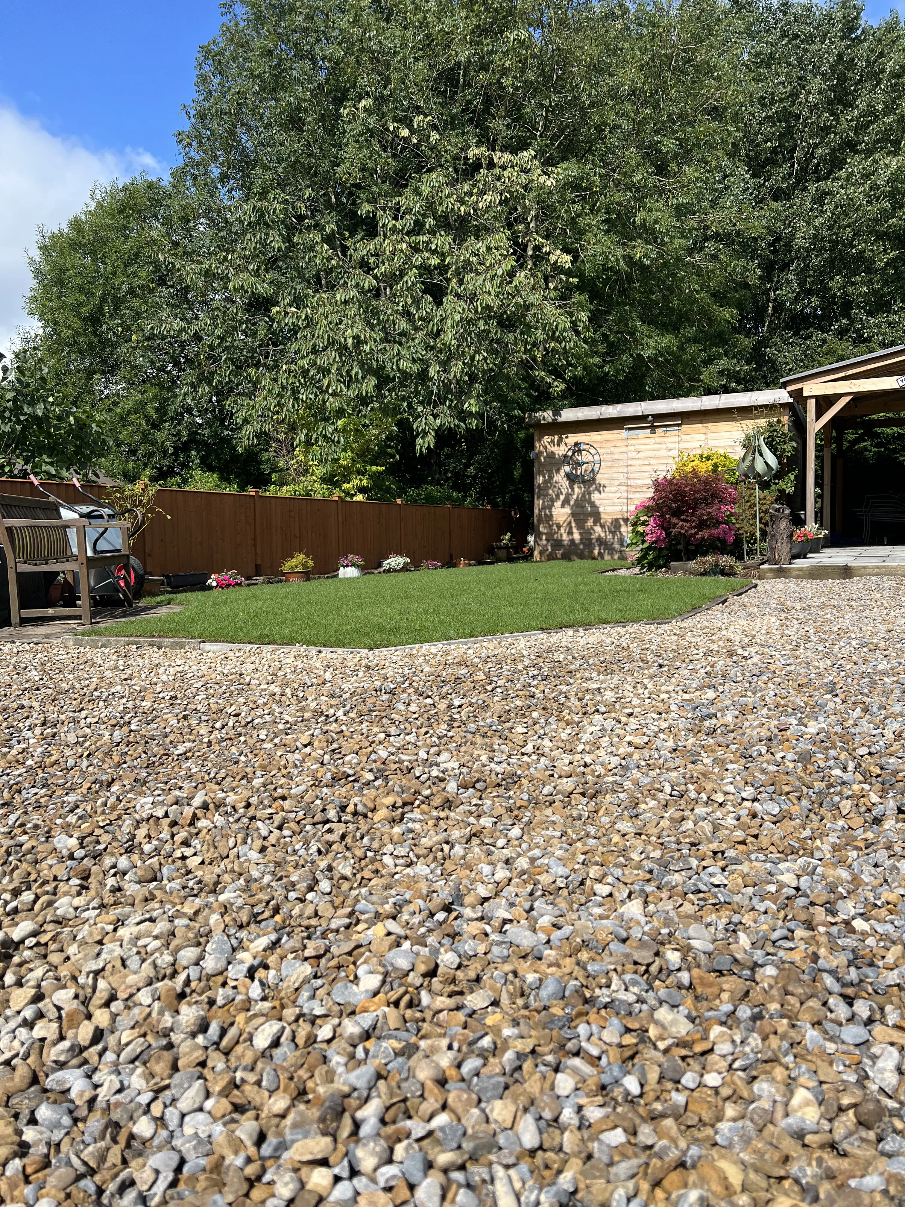 Landscaping services - turfing, fencing and gravelling